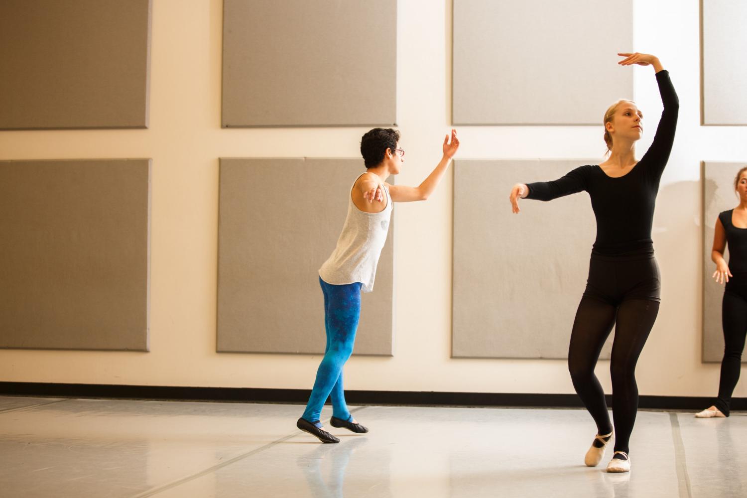 Students performing in the Dance Studio.